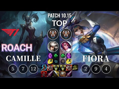 T1 Roach Camille vs Fiora Top - KR Patch 10.15