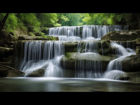 Daytime Waterfall with Birds Singing–Relax with Calming Nature Sounds #WaterfallSounds #NatureSounds
