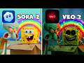 Sora 2 Vs Veo 3 Vs Grok Recreate SpongeBob In Real Life Horror