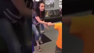 Kid beats on mom in store