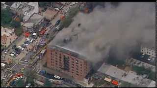 Raw Video: 5-Alarm Blaze in Brooklyn