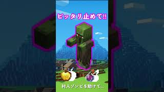 【マイクラ】ピッタリ止めて...村人ゾンビを助けて！！ #shorts