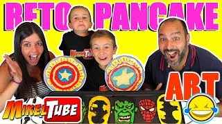 Reto PANCAKE ART 🍰 SuperHeroes con Momentos Divertidos