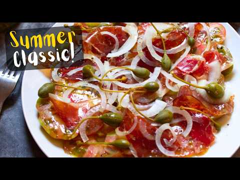 Tomato, Ham, and Onion salad - Ensalada de tomate con jamón