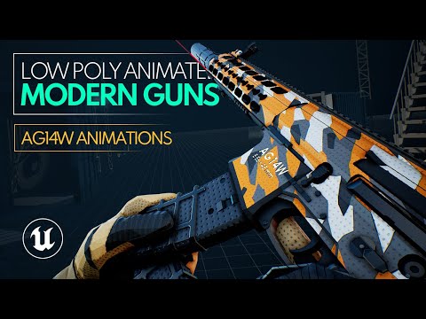 (Unreal Engine) Low Poly Animated Modern Guns Pack - "AG14W" Assault Rifle Showcase