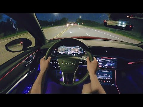 2021 Audi RS6 Avant - POV Night Drive (Binaural Audio)