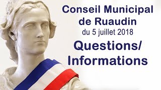 Conseil Municipal du 5 juillet 2018 en vidéo