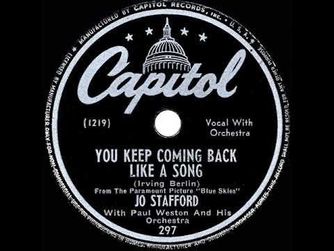 1946 OSCAR-NOMINATED SONG: You Keep Coming Back Like A Song - Jo Stafford