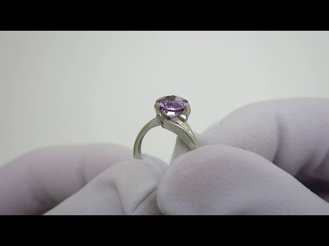 Серебряное кольцо с аметистом кжх18 Видеообзор