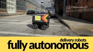 Ottobots in New York - Ottonomy Inc at Newlabs #AutonomousDeliveryRobot #CurbsideDelivery