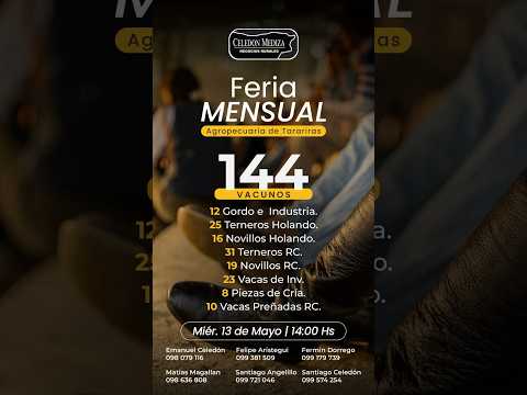 13/5/2026 Asociación Agropecuaria de Tarariras -Colonia-Celedón Mediza Negocios Rurales | Clic Rural