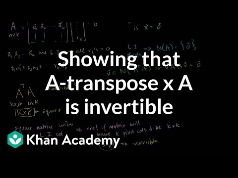 Showing That A Transpose X A Is Invertible Video Khan Academy