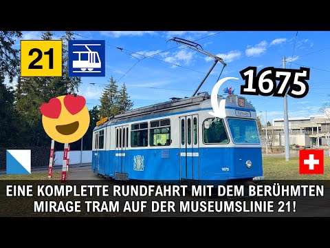 Zürichs berühmter OLDTIMER: Eine Fahrt mit dem Mirage Tram auf der Museumslinie 21 [4K]