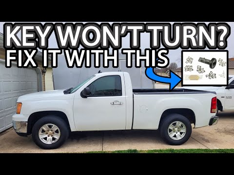 How to Replace Ignition Lock Cylinder GMC Sierra or Chevy Silverado (Key won't turn)