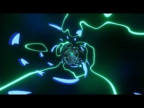 VJ LOOP NEON Teal Green Blue Tunnel Abstract Background Video Lines Pattern 4k Screensaver