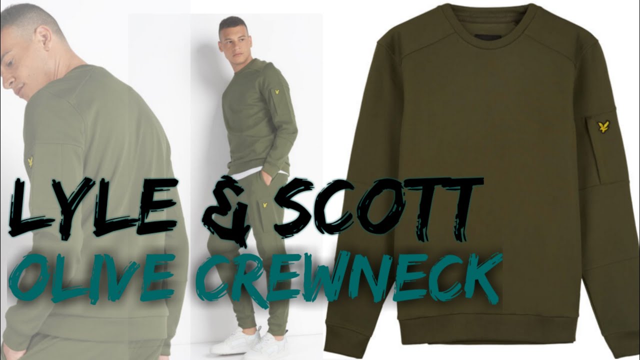 BARANG LANGKA! LOGO SAMPING! Lyle & Scott Olive Pocket Crewneck