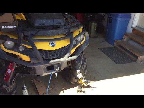 2013 Can Am Outlander Synthetic winch rope install