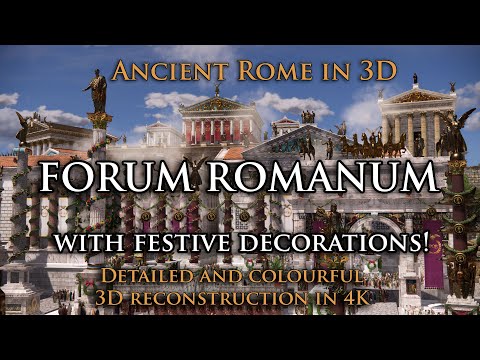 Ancient Rome in 3D - FORUM ROMANUM with festive decorations - Virtual reconstruction