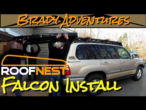 Roofnest Falcon Instal on a Front Runner Slimline 2 Roof Rack Mounts - Land Cruiser Roof Top Tent