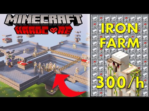 INSANE Automatic Iron Farm in Hardcore Minecraft!