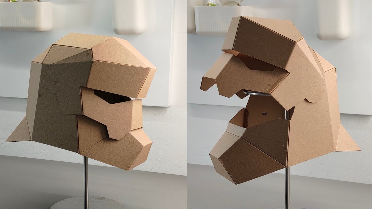 Knight Helmet with articulated face Cardboard Template – DIY Costume and Cosplay Pattern (PDF, SVG, Resizeable) – Craft No. 3502 Video Walkthrough