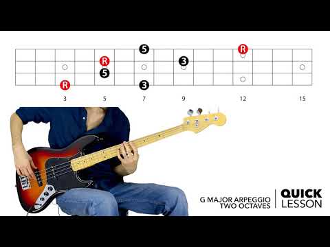 G Major Arpeggio Exercise for Two Octaves - Bass Lesson