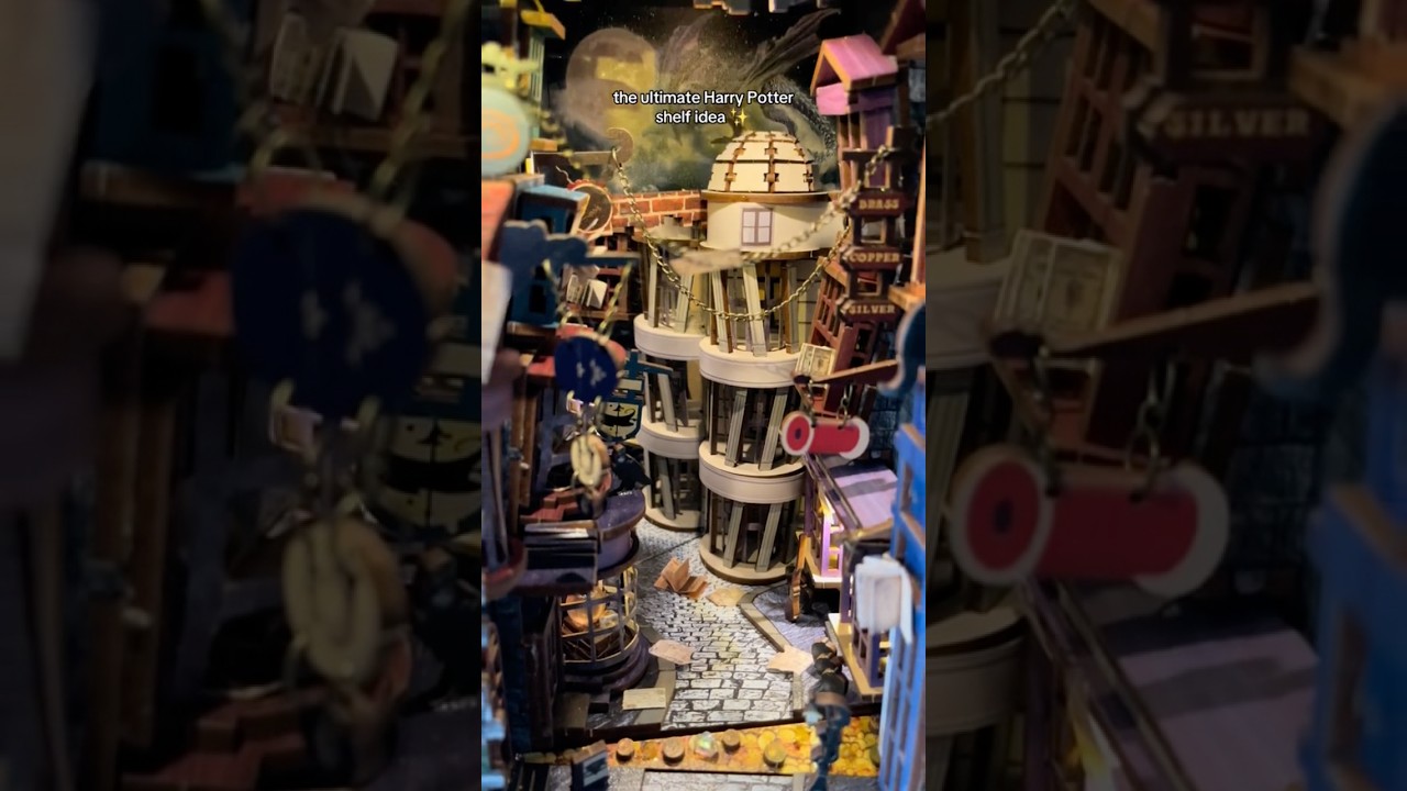 Bookshelf decor ideas 💕✨ #diy #harrypotter #booknook