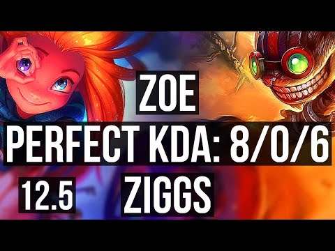 ZOE vs ZIGGS (MID) | 8/0/6, 66% winrate, Rank 8 Zoe, Legendary | NA Challenger | 12.5