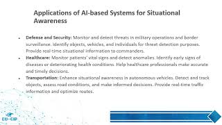 13.5 AI based systems for situational awareness