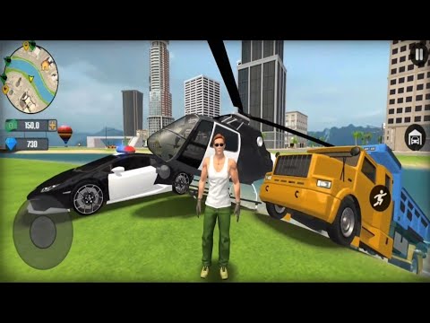 Flying Helicopter and Police Lamborgini Car Driving Open World Game - Android gameplay