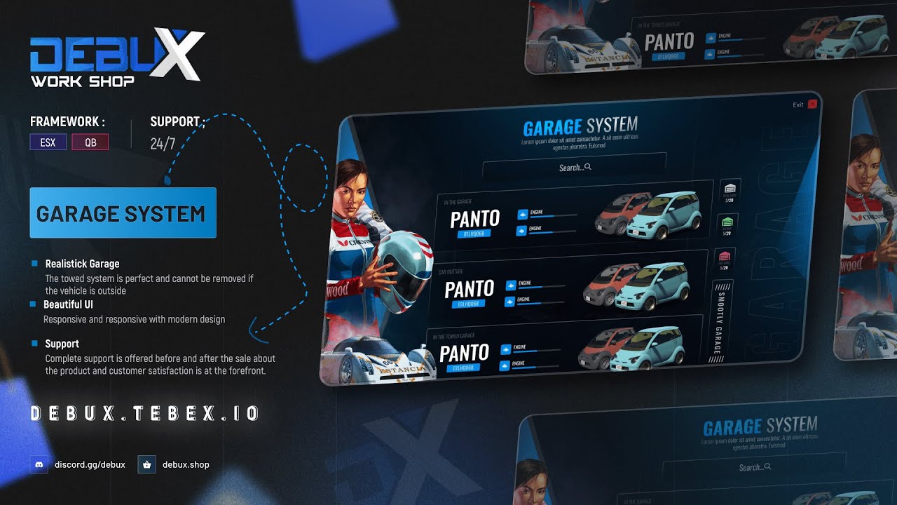 [ESX/QB] Garage System (Developer Mode , Detailed, Nice UI) thumbnail 7