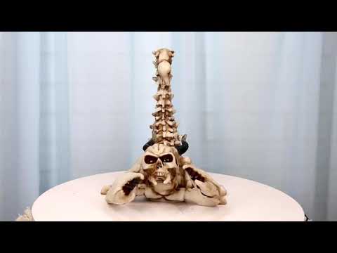 Ebros Gothic Giant Scorpion Skeleton with Horned Demon Skull Statue 7.25" Tall