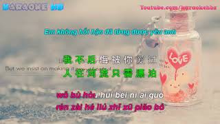 我不後悔   Em Không Hối Hận   Wo bu hou hui  Kara+Vietsub