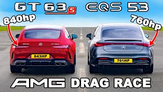 [carwow] 840hp AMG GT v 760hp AMG EQS: DRAG RACE