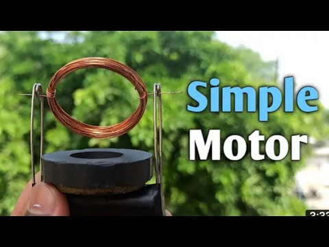 How to make simple Electric Motor At Home USing safety pins -copper wier Dc motor..... sm maker