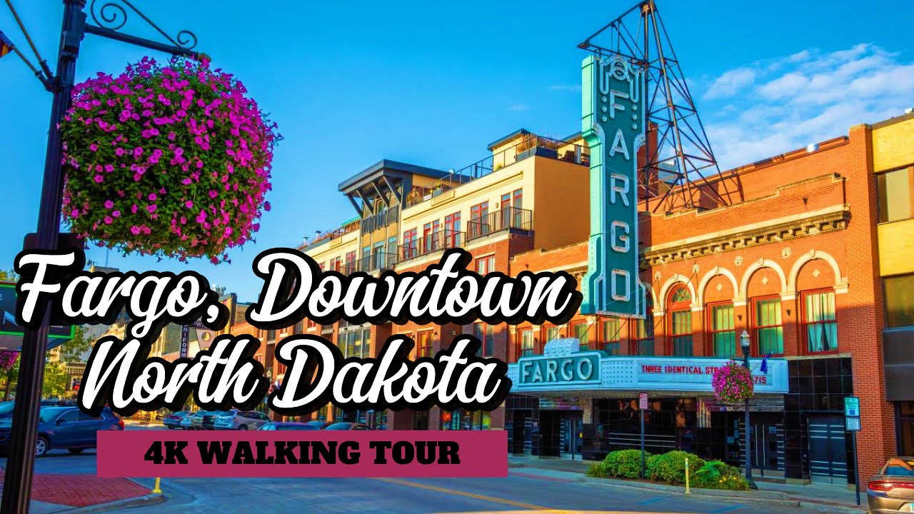 Immersive street-level walking tour through Fargo Downtown, United States, showcasing authentic urban landscapes, local architecture, and the vibrant atmosphere of the city's neighborhoods