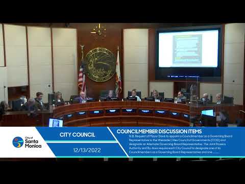 Santa Monica City Council Meeting December 13, 2022