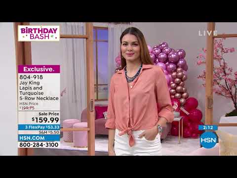 Jay King Sterling Silver Lapis and Turquoise 5Strand Lay...