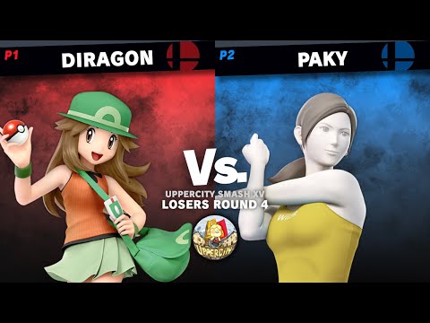 UpperCity Smash XV - Diragon (Pokèmon Trainer) vs Paky (Wii Fit Trainer, Steve) - Losers Round 4.
