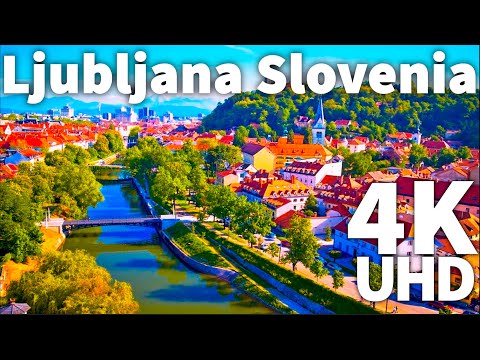 Liubliana Eslovênia em drone 4K Ultra HD HDR
