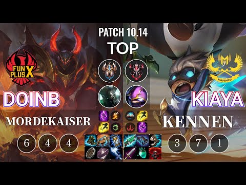 FPX Doinb Mordekaiser vs GAM Kiaya Kennen Top - KR Patch 10.14