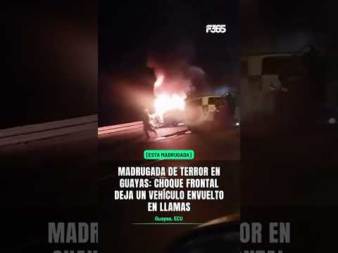 Violento impacto en Nobol termina en incendio: ciudadanos auxilian a las víctimas