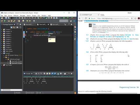 Java Eclipse Chapter 1 Lesson 2 Exercise Solutions
