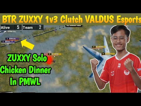 BTR ZUXXY 1v3  VALDUS Esports For Chicken Dinner|PMWL W1D2M2   Highlight | Valdus vs BTR |