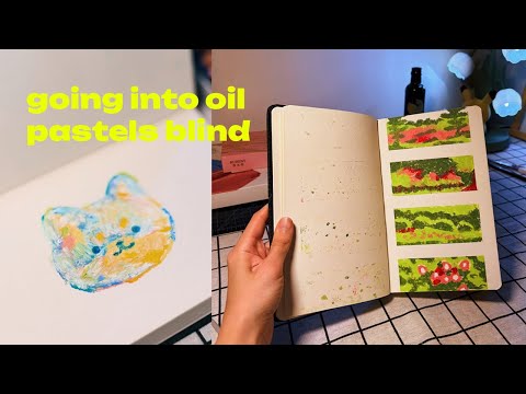 Trying 4 oil pastel techniques (kinda messy kinda cute) ✦ Draw With Me