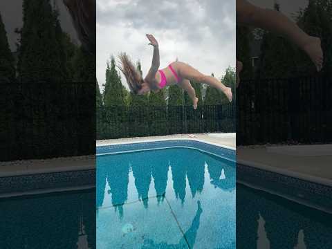 Super Fun HIGH DIVE into the Really Dirty Swimming Pool #shorts