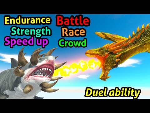 Battle ability Dragon vs muntant megalodon Animal Revolt Battle Simulator