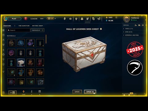 50x Hall of Legends 2025 Chest (Mega Chest Bundle) opening - League Of Legends