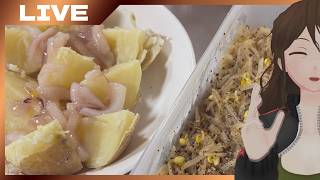 【突発飲酒】塩辛じゃがバター＆酔っ手羽みてぇなモヤシで飲む