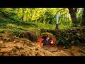 Building A Warm And Cozy Dugout For Survival Log Shelter Secret Cave Bushcraft
